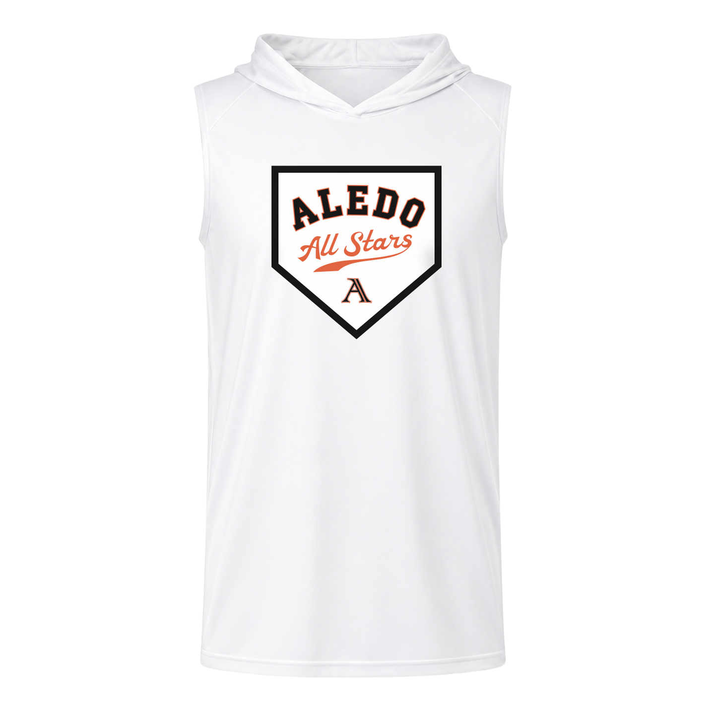 Aledo All Stars White Sleeveless Hoodie
