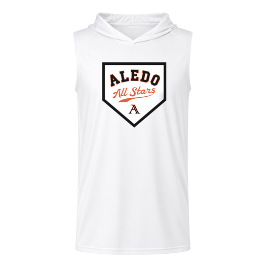 Aledo All Stars White Sleeveless Hoodie